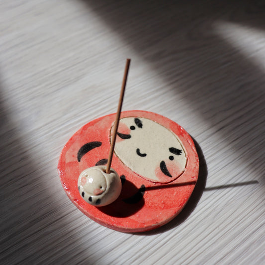 俊俏迷你達摩線香座|Mini Daruma Doll Incense Holder