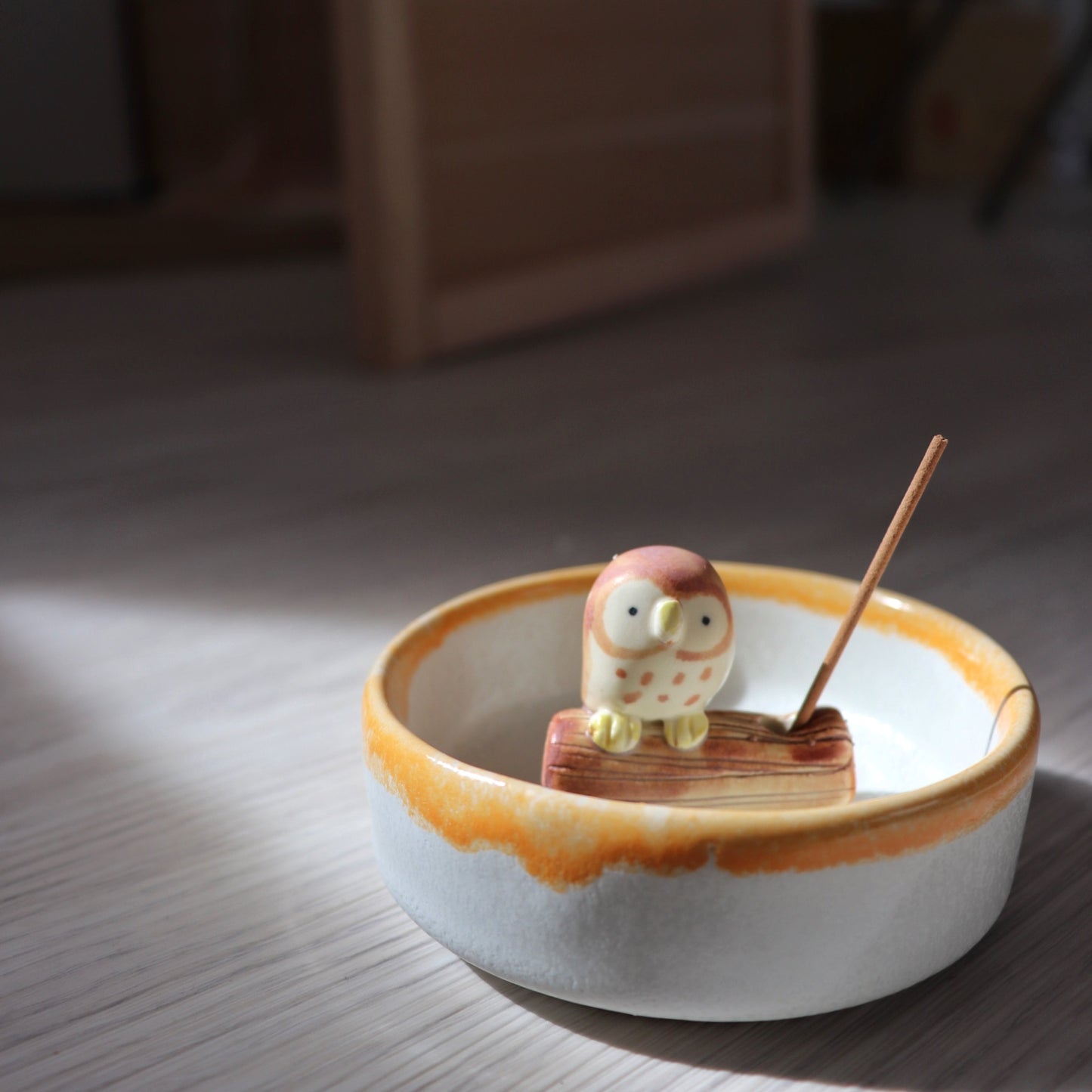 貓頭鷹寶寶線香座｜Baby Owl Incense Holder