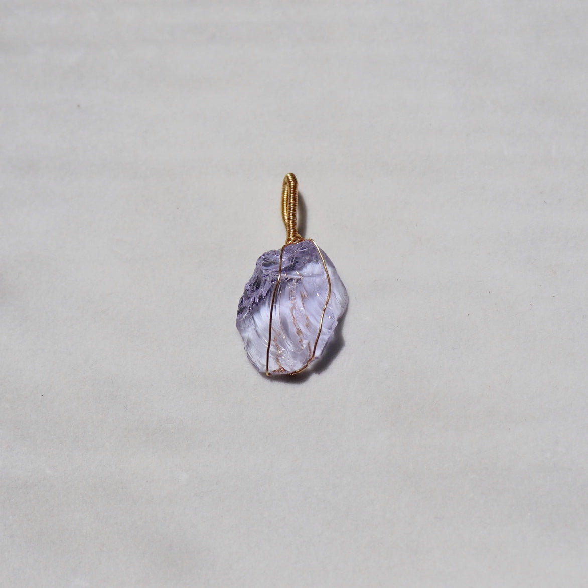 ｜人手繞線｜ Andara 淡紫水晶吊墜(9g)｜Andara Lilac Crystal Pendant (9g) With Hand - Wrapped Wire