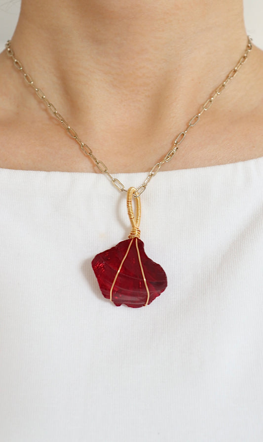 ｜人手繞線｜ Andara 紅寶石吊墜(10g)｜Andara Red Charm Pendant With Hand - Wrapped Wire(10g)