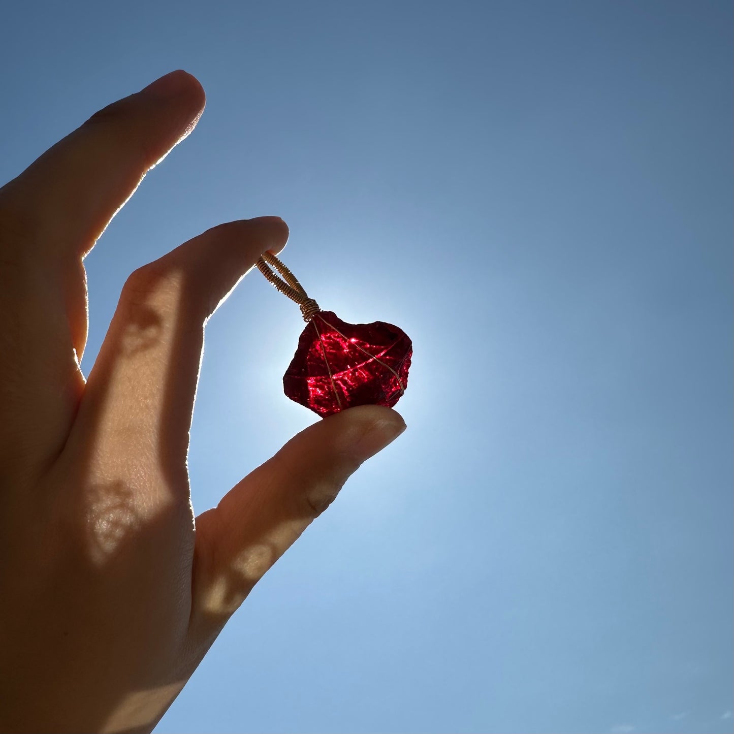 ｜人手繞線｜ Andara 紅寶石吊墜(10g)｜Andara Red Charm Pendant With Hand - Wrapped Wire(10g)
